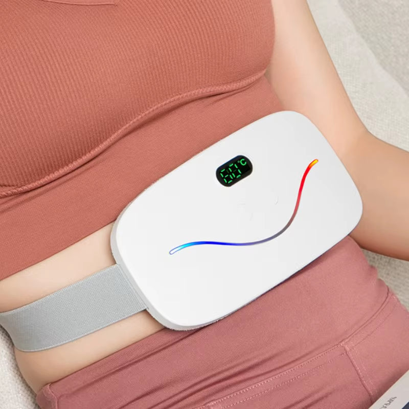 Portable Menstrual Period Pain Relief Massager with Warm Heating Belts Targeted for Body & Waist for Menstrual Cramps