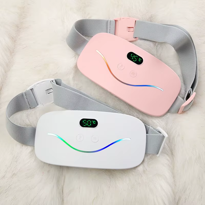Portable Menstrual Period Pain Relief Massager with Warm Heating Belts Targeted for Body & Waist for Menstrual Cramps