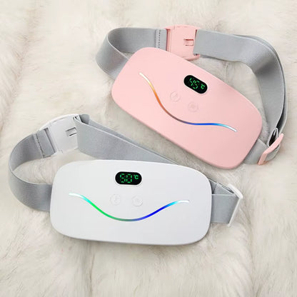 Portable Menstrual Period Pain Relief Massager with Warm Heating Belts Targeted for Body & Waist for Menstrual Cramps