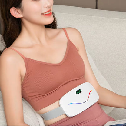 Portable Menstrual Period Pain Relief Massager with Warm Heating Belts Targeted for Body & Waist for Menstrual Cramps